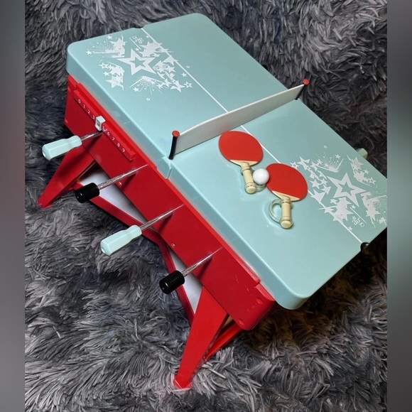 American Girl Doll 3-in-1 Game Night Table Foosball Ping Pong Air Hockey - Picture 3 of 10